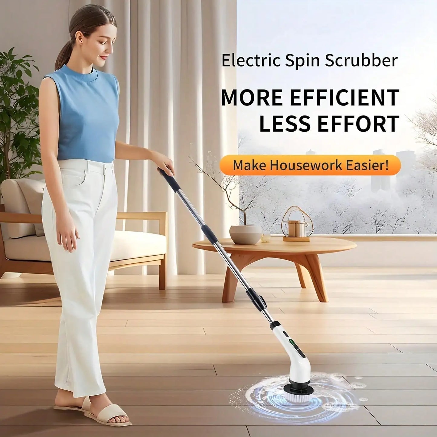 Electric Spin Scrubber — Deep Clean Bathrooms, Tiles & Kitchens in Minutes