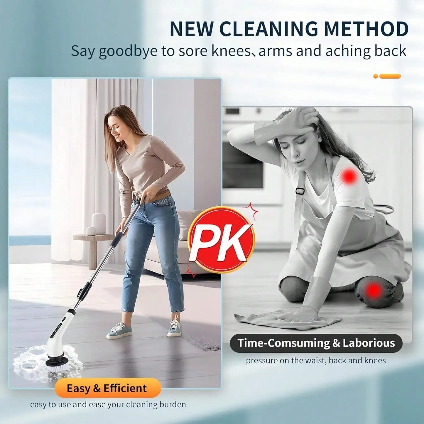 Electric Spin Scrubber — Deep Clean Bathrooms, Tiles & Kitchens in Minutes