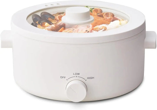 3L Portable Electric Pot with Ceramic Coating, Multi-functional for Hot Pot, Pasta, Ramen, Quick Heating and Safety