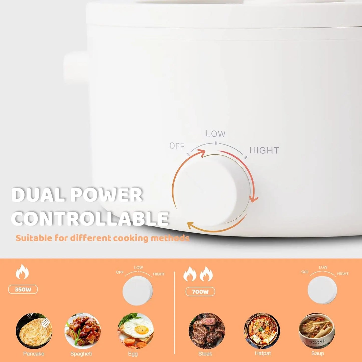 3L Portable Electric Pot with Ceramic Coating, Multi-functional for Hot Pot, Pasta, Ramen, Quick Heating and Safety